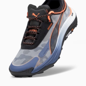Puma - pantofi alergare pentru barbati Voyage Nitro 3 - gri albastru cerneala negru portocaliu Neon - Img 4