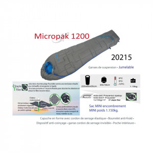 Sac de dormit Freetime Micropak 1200 (9/5/-10°C)