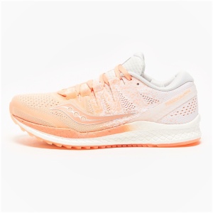 Saucony - pantofi alergare pentru femei Freedom Iso 2 - alb portocaliu deschis piersica - Img 5