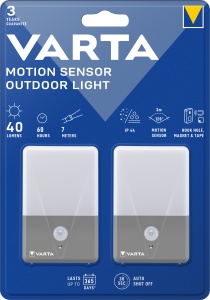 Set 2 lampi Varta cu senzor de miscare Twin Motion Sensor Outdoor Light, 40 lumeni