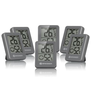 Set 6 statii meteo Bresser Temeo Hygro Indicator 7000015, termometru, higrometru, gri