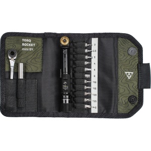 Set scule compact cu cheie dinamometrică Topeak Torq Rocket mini DX