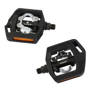 Shimano - pedale bicicleta MTB PD-T421, cu catadioptrii si placute SM-SH56 - negru - Img 2