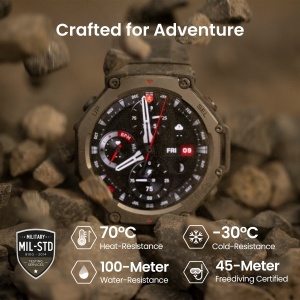 Smartwatch sport cu GPS si ecran AMOLED - Amazfit T-Rex - lava - Img 6