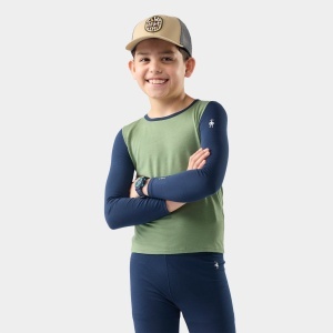Smartwool - bluza de corp - Classic Merino Blend Base Layer Cr K - Green Tea - S