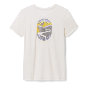 Smartwool - tricou sport femei maneca scurta Denver Skyline Graphic Short Sleeve Tee Slim Fit - alb murdar maro deschis migdala - Img 2