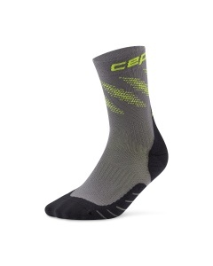 Șosete compresie mid cut CEP Core Run Edt. Elliptic - gri închis/lime