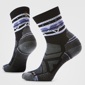 Șosete Merino hiking Smartwool Hike Zig Zag Valley - negru | Mid Crew | Light Cushion