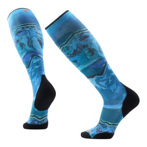 Sosete Schi Barbati Smartwool Ski Storm Peak Print Over The Calf Nightfall Blue