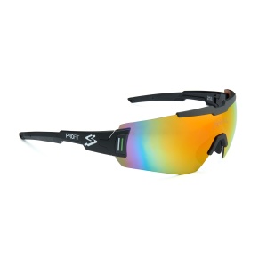 Spiuk - ochelari soare sport Profit, 2 lentile de schimb transparent si rosu oglinda - rama neagra - Img 1