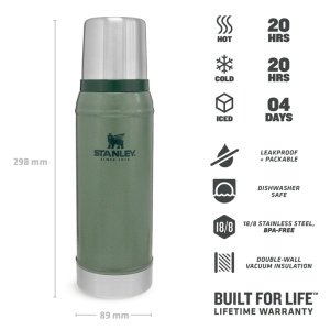 Stanley - termos clasic cu maner The Legendary Classic Bottle - verde Hammertone - 750 ml - Img 5