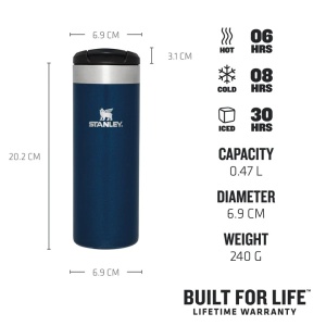 Stanley - termos mic calatorie The Aerolight Transit Mug - albastru royal metalic - 470 ml - Img 12
