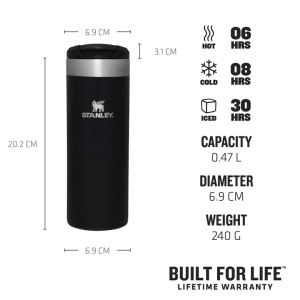 Stanley - termos mic calatorie The Aerolight Transit Mug - negru metalic - 470 ml - Img 6