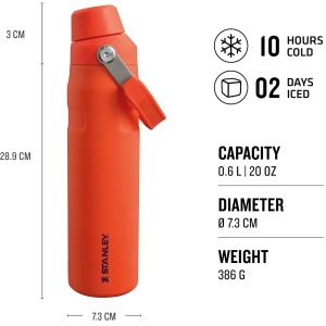 Stanley -termos tip sticla Aerolight Iceflow Fast Flow Lid bottle - portocaliu crin tiger lily - 591 ml - Img 2