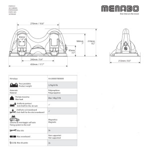 Suport schi Menabo Himalaya cu prindere magnetica, 2 perechi ski + bete - Img 27