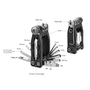 Topeak - set chei bicicleta Ninja 16+ multitool - negru argintiu - Img 6