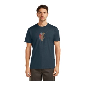Tricou Barbati Icebreaker Merino 150 Tech Lite Bear Catch Navy