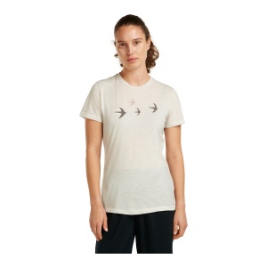 Tricou Femei Icebreaker 150 Tech Lite Bird Transit Grey
