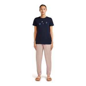 Tricou Femei Icebreaker 150 Tech Lite Bird Transit Navy - Img 3