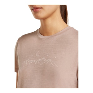 Tricou Femei Icebreaker Merino 150 Tech Lite Sparkling Stars Roz - Img 6