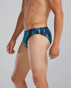 TYR - costum inot barbati tip slip - Durafast Elite Brief Aurora - Blue Rainbow | Black - 26 (XS) - Img 3