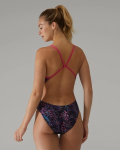 TYR - costum inot intreg pentru femei - Durafast Elite Cutoutfit Stipple Swimsuit - Petunia - 26 (XS) - Img 2