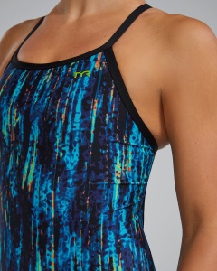 TYR - costum inot intreg pentru femei - Durafast Elite Diamondfit Aurora Swimsuit - Blue Rainbow | Black - 26 (XS) - Img 6