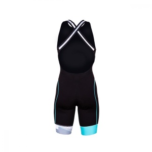 Z3R0D - Costum triatlon fara maneci femei START TTSUIT trisuit - negru albastru gri noisy glitch - Img 2