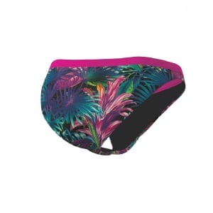 Z3R0D - slip Costum baie femei two pieces - verde roz albastru tropadelic - Img 2