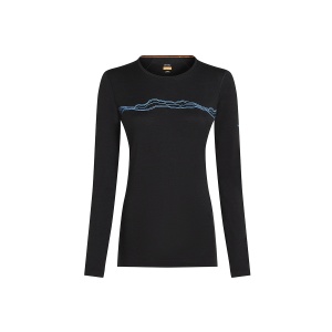 Bluza Dama Icebreaker Merino 200 Oasis Crewe Mountain Pulse Black