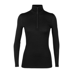 Bluza Femei Icebreaker Merino 200 Oasis Half Zip Thermal Black