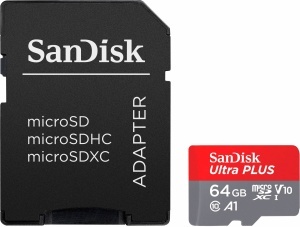 Card de memorie SanDisk Ultra PLUS microSDXC 64 GB, cu adaptor SD - Img 2