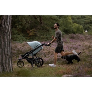 Carucior Thule Urban Glide 3 all-terrain cu prinderea hamului magnetica, Mist green - Img 4