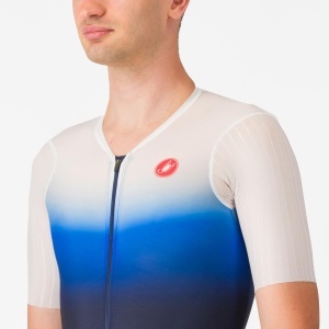 Castelli - costum triatlon cu maneca scurta - Pr 2 Speed Suit - albastru | alb - Img 3