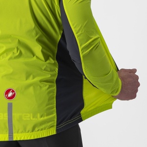 Castelli Squadra stretch - jacheta ciclism anti vant - verde lime electric gri inchis - Img 5