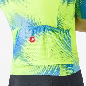 Castelli - tricou ciclism maneca scurta regular fit - Vortice Jersey - albastru | verde lime - Img 3