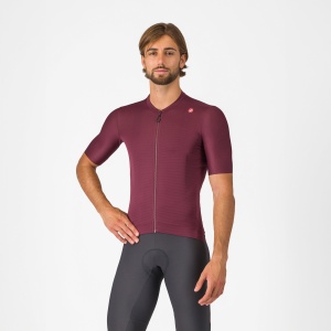 Castelli - tricou ciclism maneca scurta tailored fit - Espresso Jersey - 18-35 gr C - bordo | argintiu