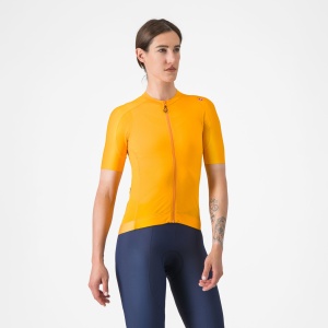 Castelli - tricou ciclism maneca scurta tailored fit - Espresso W Jersey - portocaliu