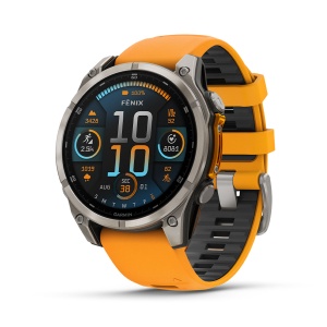 Ceas Garmin Fenix 8 Sapphire Titanium Amoled 47MM Graphite/Spark Orange