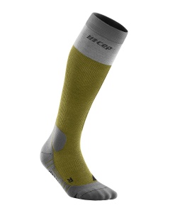 CEP - sosete compresie medii - hiking light merino socks W - olive | grey