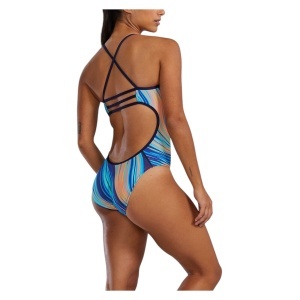 Costum înot întreg femei TYR Riptidal Trinityfit - albastru | rezistent clor - Img 3
