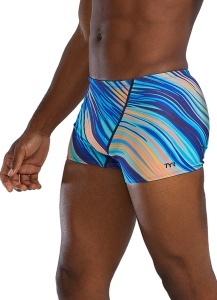 Costum înot TYR Riptide Square Leg - turcoaz/portocaliu | Durafast Elite - Img 2