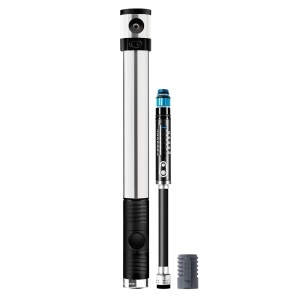 Crank Brothers - pompa mini pentru bicicleta Klic Hv Gauge cu adaptor CO2 - gri negru - Img 4