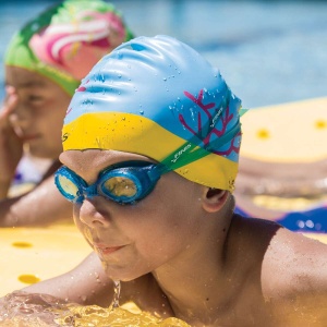 Finis - Casca inot silicon pentru copii Mermaid Silicone Cap Paradise - albastru deschis mov - Img 3