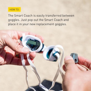 Finis - ochelari inot adulti Smart Google - alb gri inchis fumuriu - Img 2