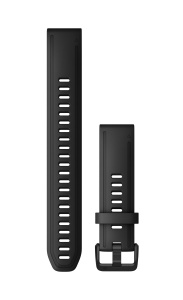 Garmin curea silicon - QuickFit 20 - neagra - extra lunga