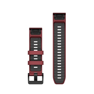 Garmin curea silicon QuickFit 22 - visiniu Marsala | Graphite Silicone - Img 2