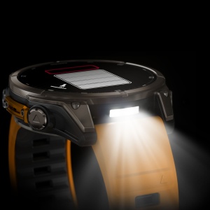 Garmin - fenix 8 AMOLED Sapphire 47mm - smartwatch premium AMOLED - ramă argintie din titanium si curea din silicon portocalie - Img 7