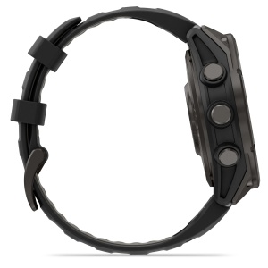 Garmin - fenix 8 Pro 47mm - smartwatch premium AMOLED Sapphire - ramă gri din titanium DLC si curea din silicon neagră-gri - Img 6