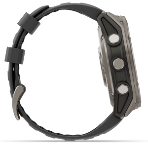 Garmin - fenix 8 Pro 51mm - smartwatch premium AMOLED Sapphire - ramă argintie din titanium si curea din silicon neagră-gri - Img 6